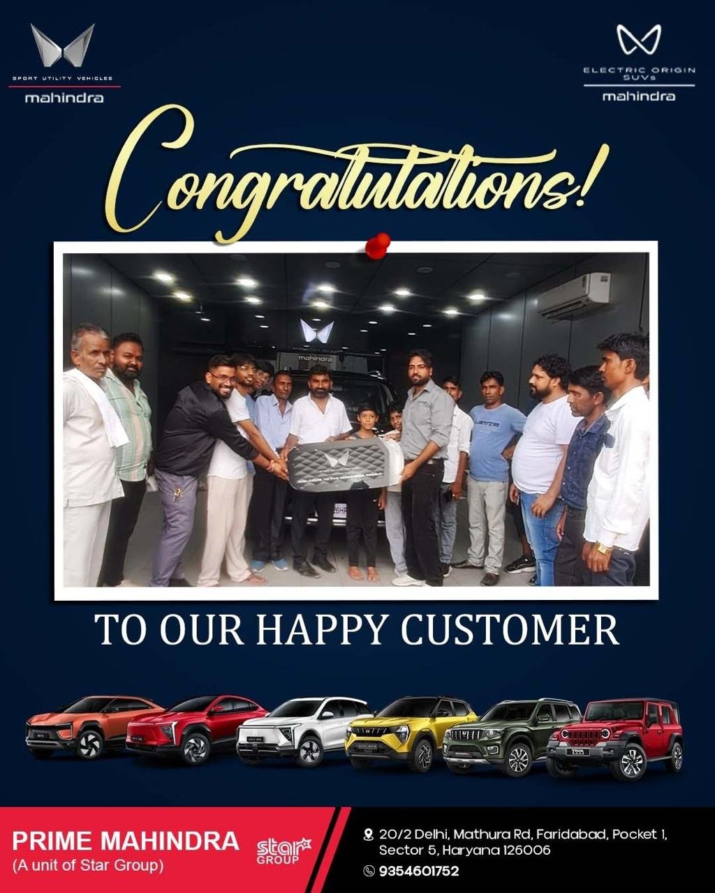 Prime Mahindra Delivery Pics