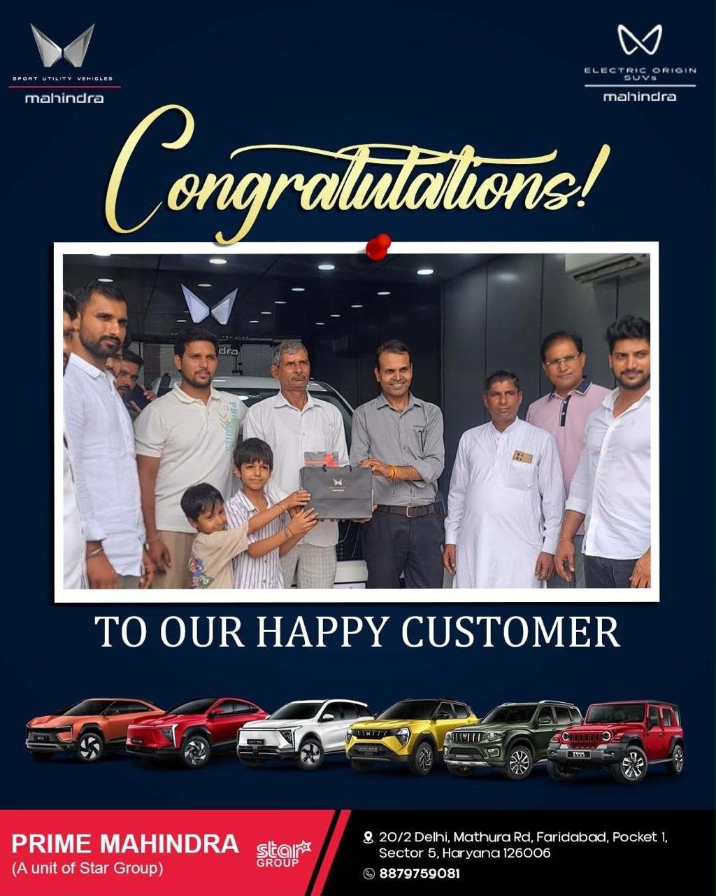 Prime Mahindra Delivery Pics