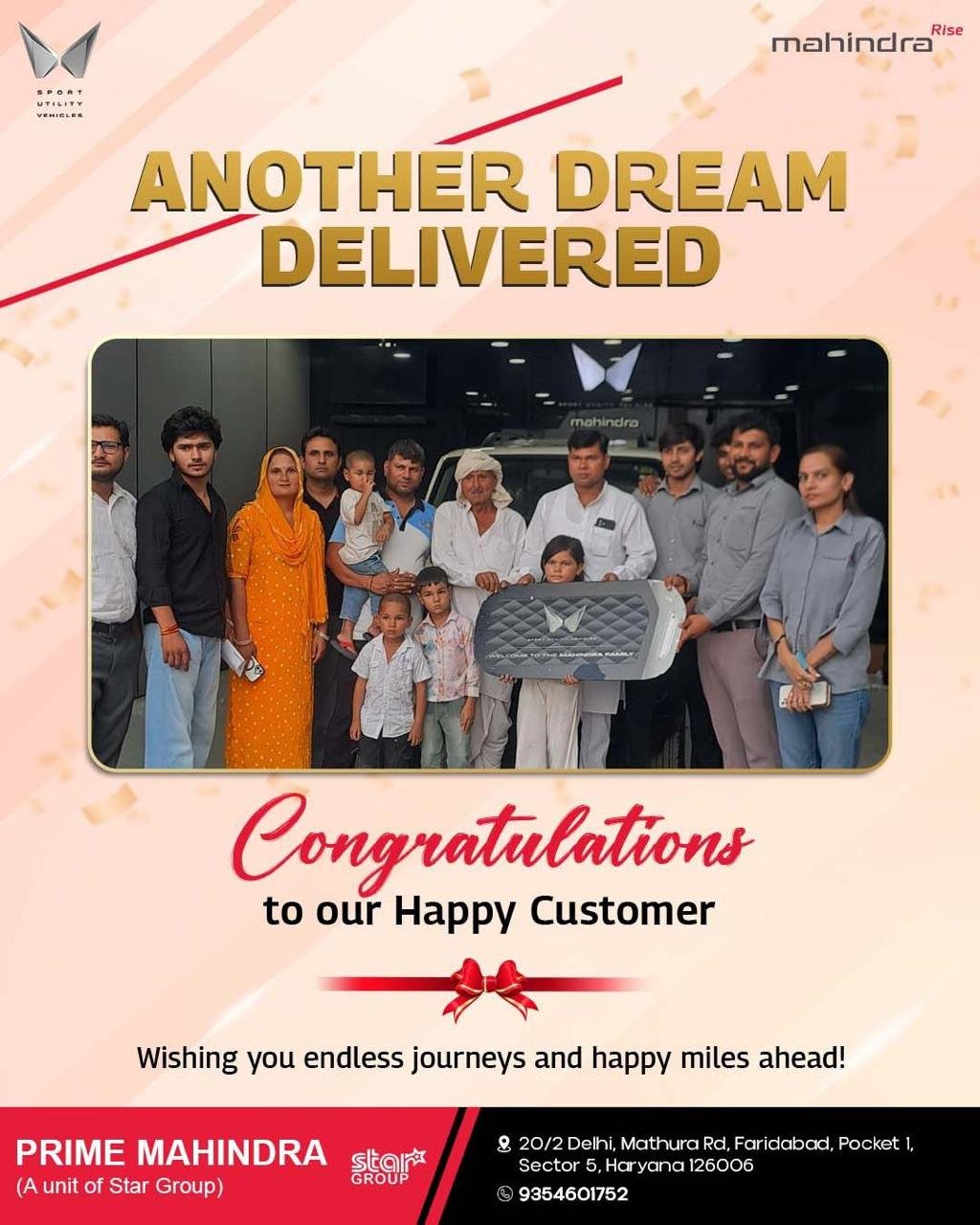 Prime Mahindra Delivery Pics