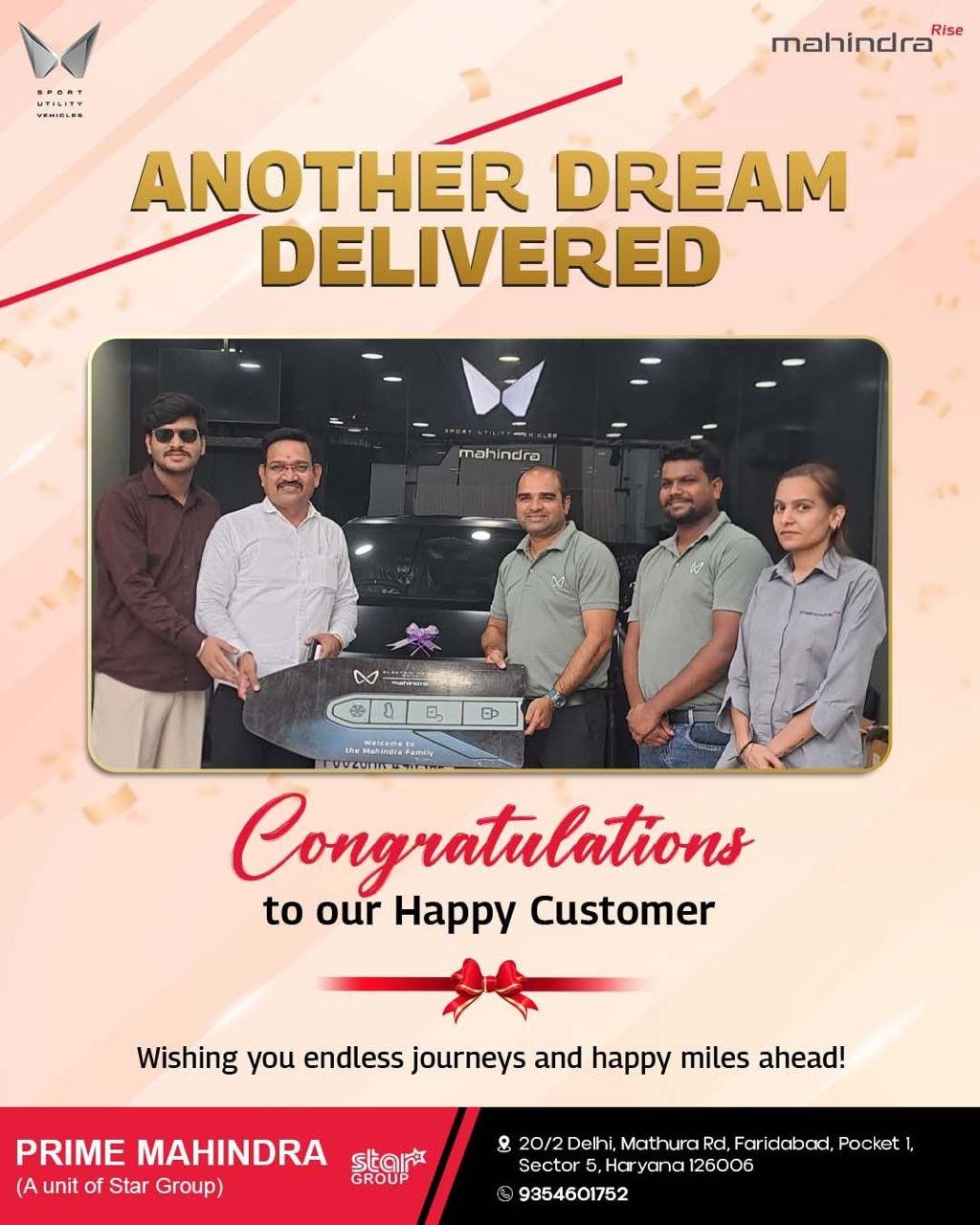 Prime Mahindra Delivery Pics