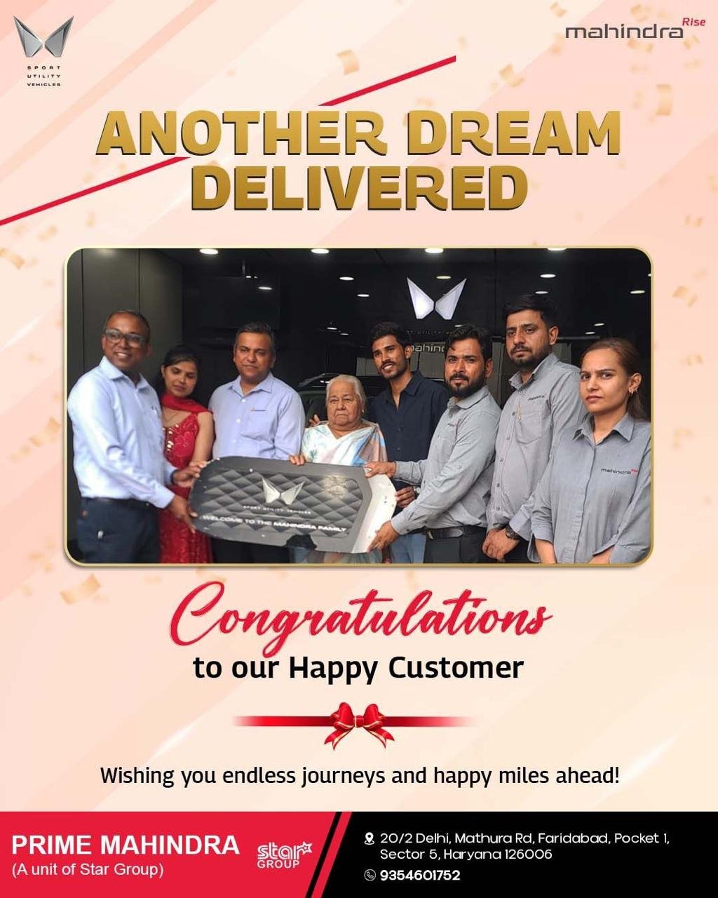 Prime Mahindra Delivery Pics