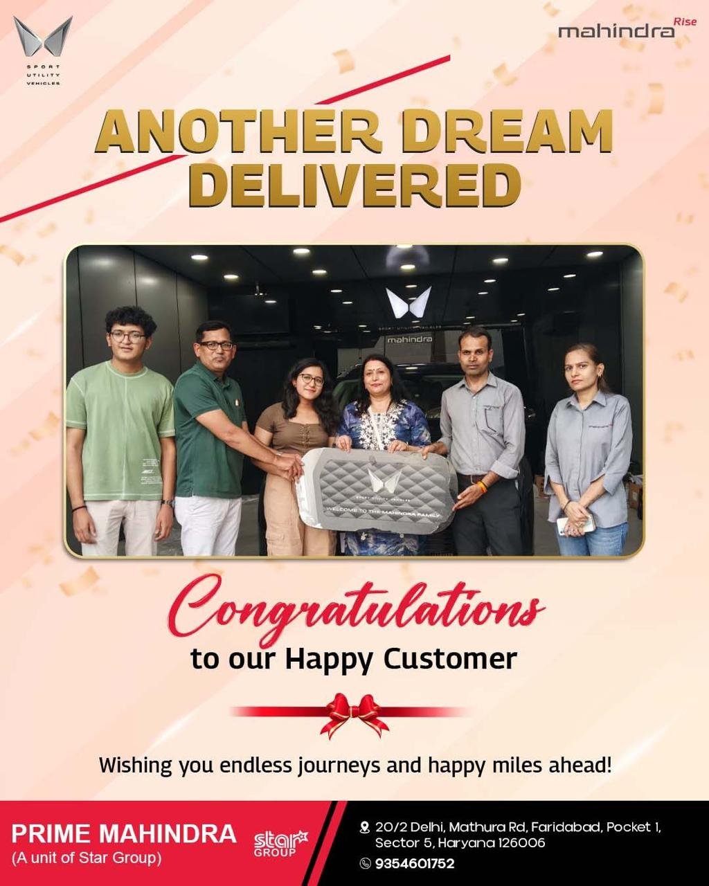 Prime Mahindra Delivery Pics