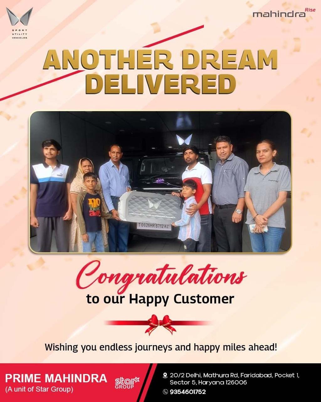 Prime Mahindra Delivery Pics