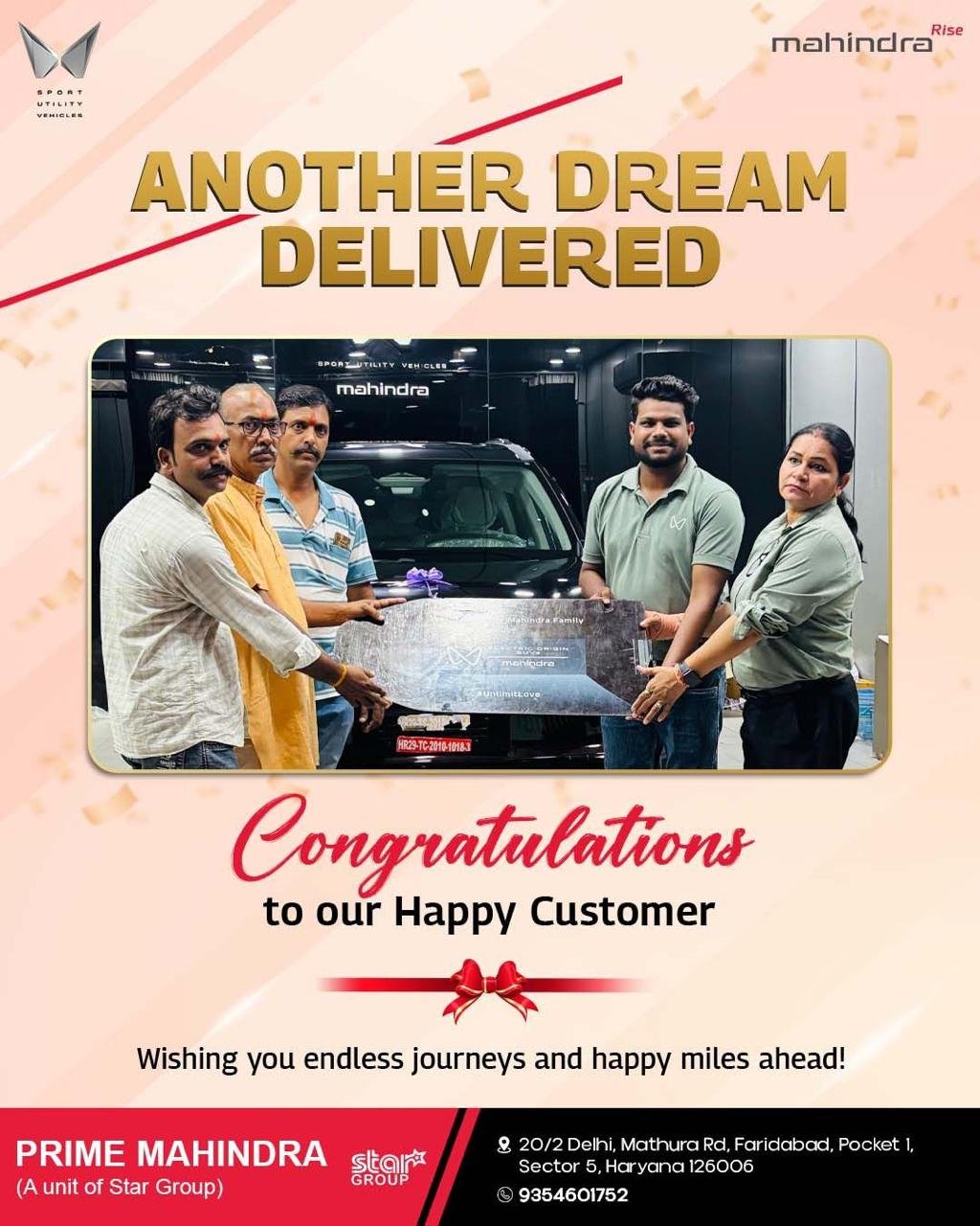 Prime Mahindra Delivery Pics