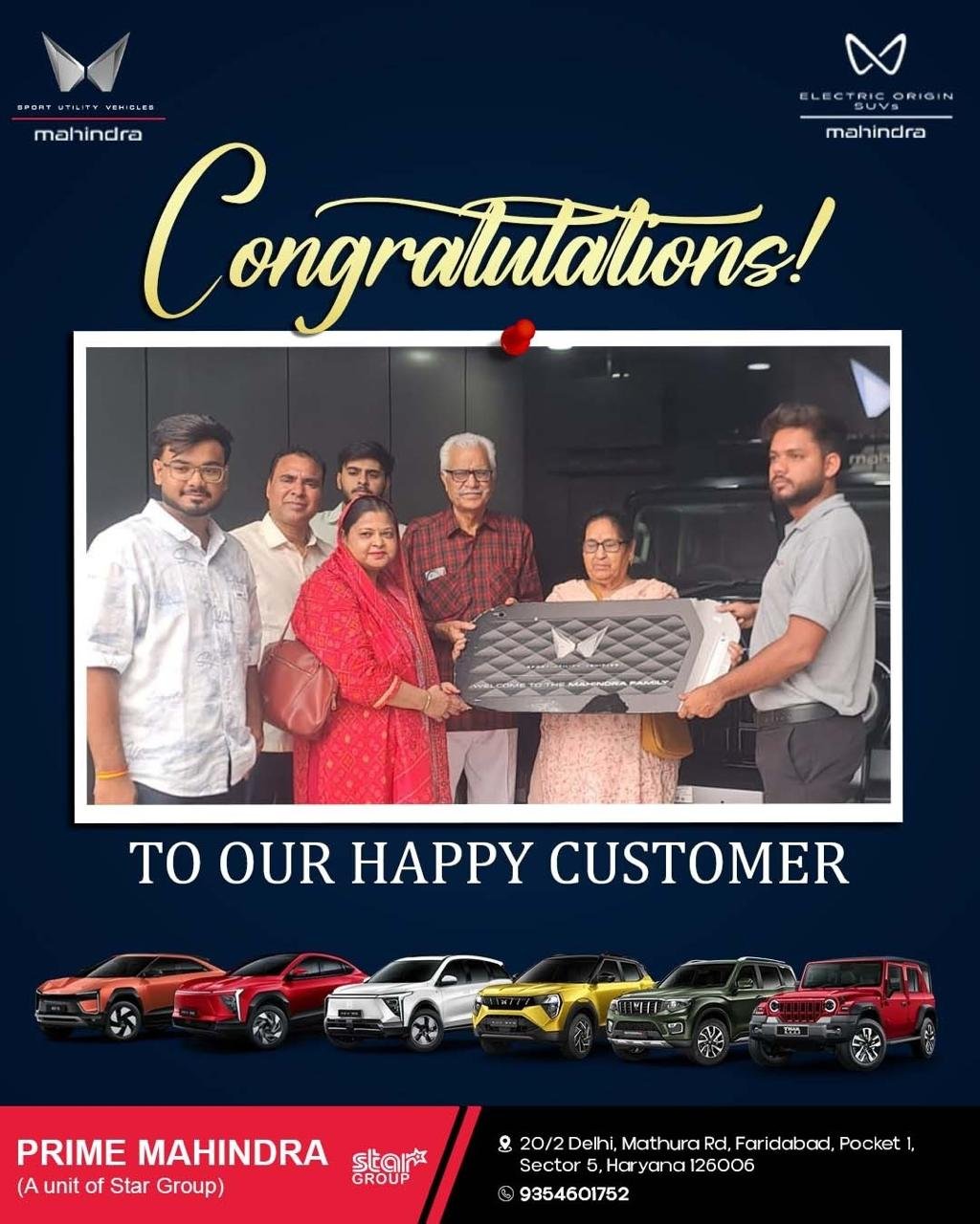 Prime Mahindra Delivery Pics