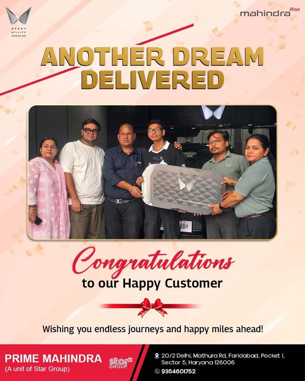 Prime Mahindra Delivery Pics